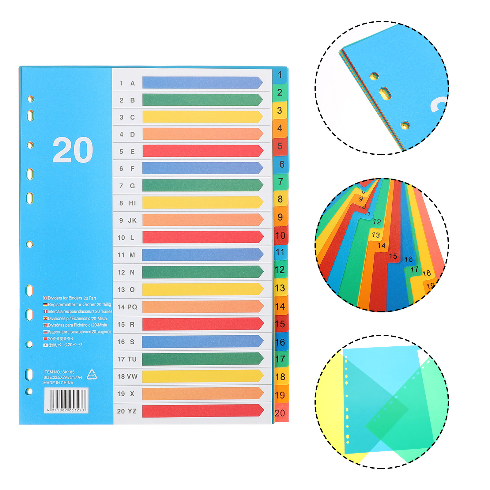 5Pcs Pembatas Buku Plastik PP  - Tab Divider A4 ulasan dan harga