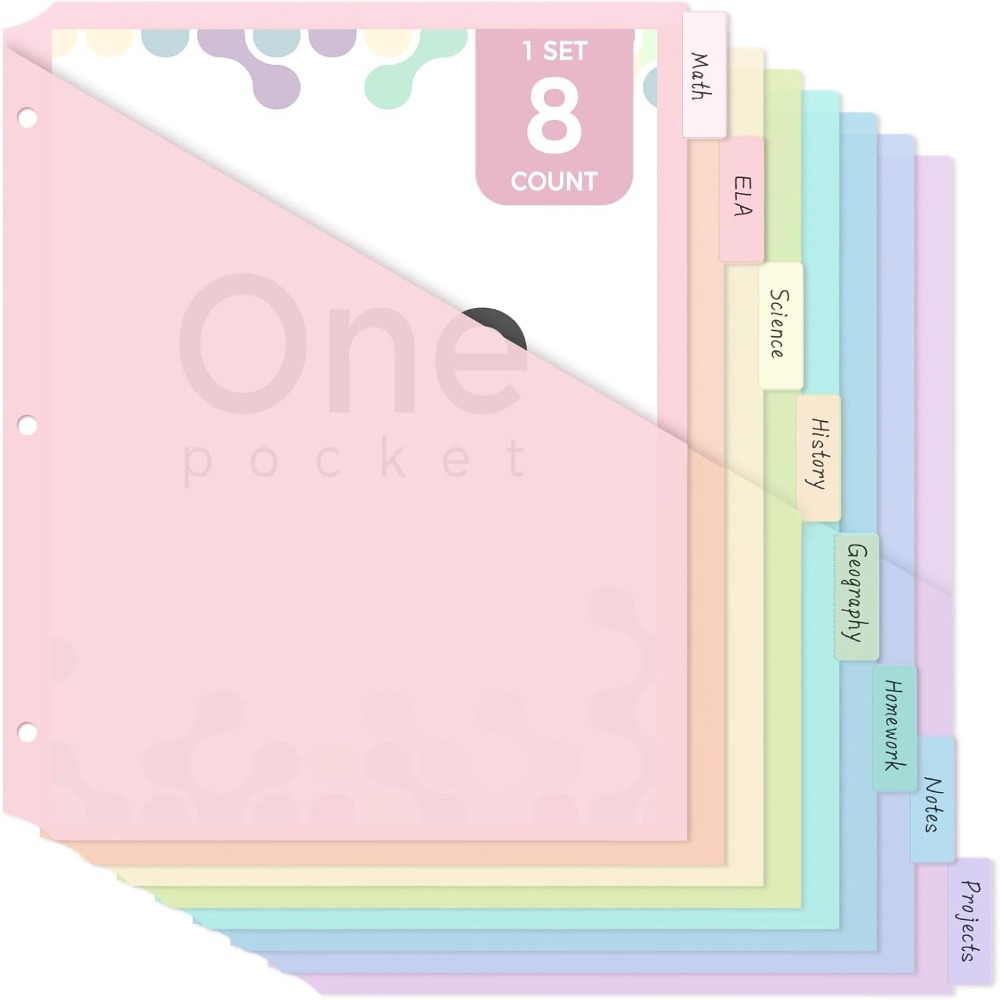 8 Buah Pembagi Binder Pastel A - Tab Divider A4 ulasan dan harga